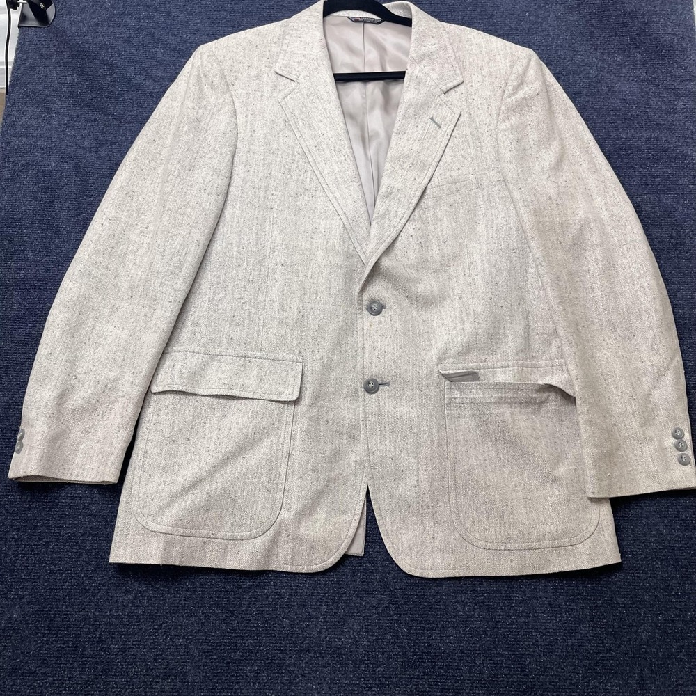 Woolrich Blazer Mens 46 Beige Textured Sport Coat Jacket Classic Made USA